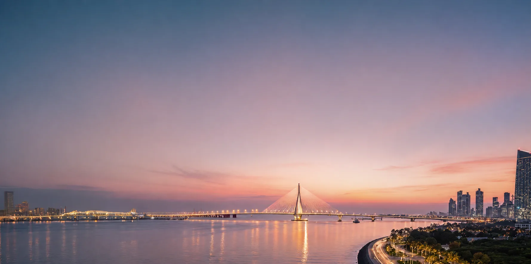 Bandra-Worli Sea Link at dusk